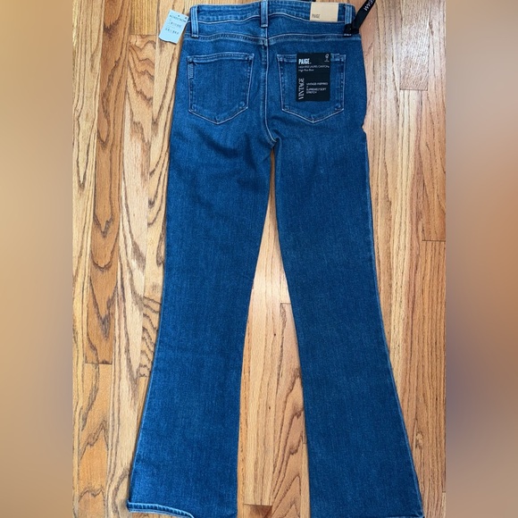 PAIGE High-Rise Blue Vintage Laurel Canyon Bootcut Jeans size 27 inseam 32” NWT - Picture 2 of 8